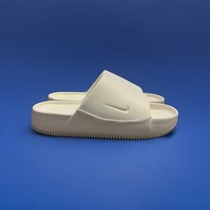 Size 9 Nike Calm Slide Sandals Womens White Open Toe Comfort Slip On DX4816-100